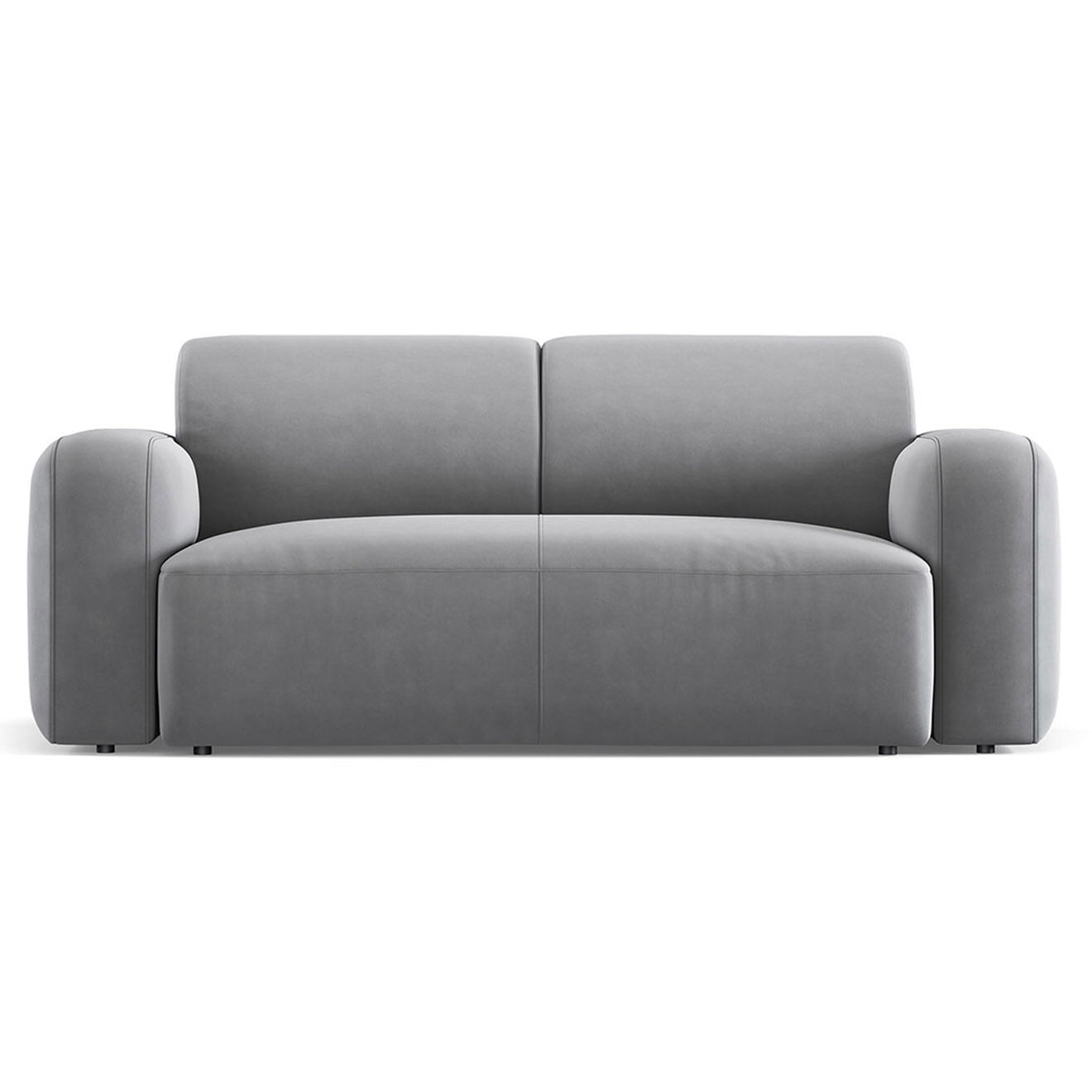 Mazzini Sofas Canapé Velours Jasmin 2 Places gris - 170x95x72 cm