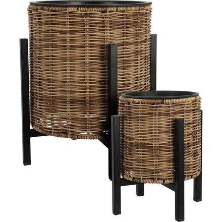 CACHE POT ROTIN SUR PIEDS 17X24CM
