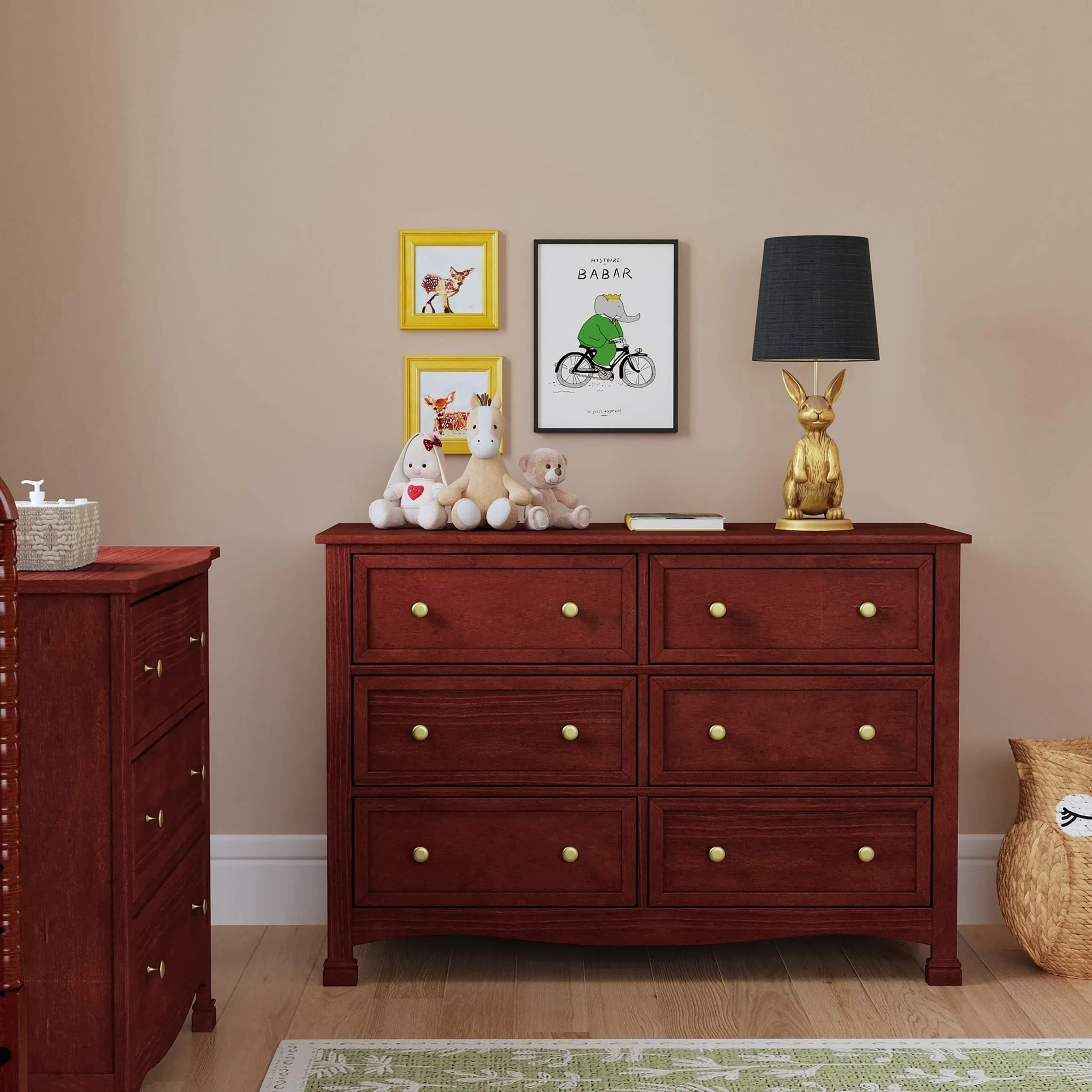 DaVinci Bureau 6 Tiroirs Kalani - Cerise