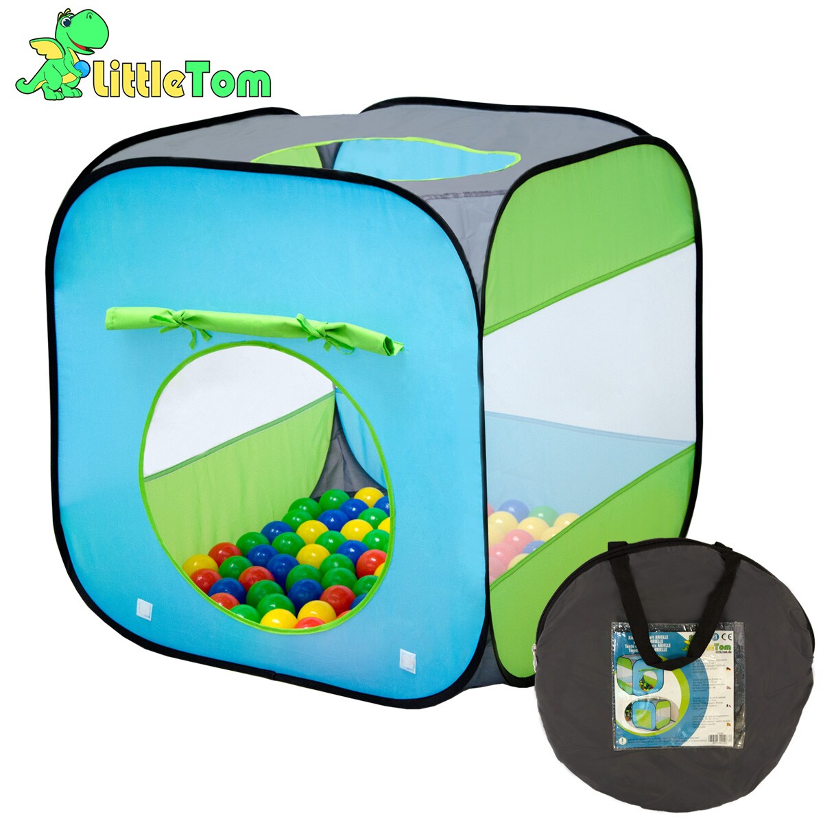 Spielset Kinderspielzelt inkl. 200 bunte Bällebadbälle | Spielzelt Spielhaus für Jungen und Mädchen