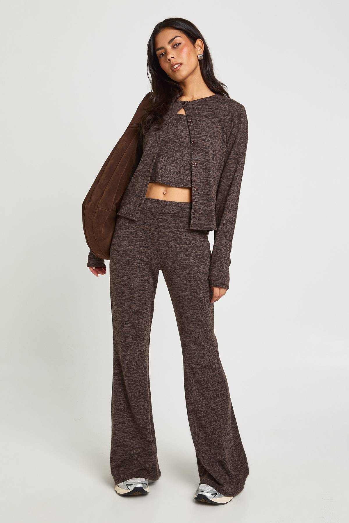 boohoo Ensemble 3 Pièces Gilet Côtelé Boutonné et Pantalon