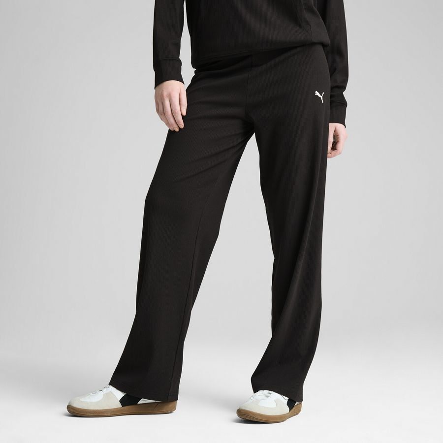 Puma ESS ELEVATED Gerippte Straight Fit Hose mit hohem Bund