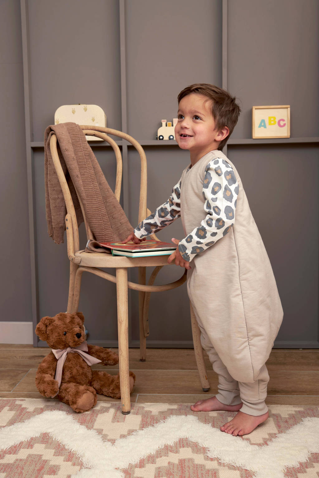 winter slaapoverall jumper Slub greige