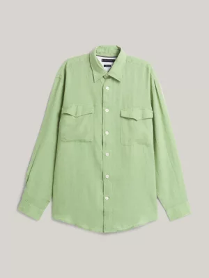 Camisa Tommy Hilfiger x Vacation em linho com bolso de aba