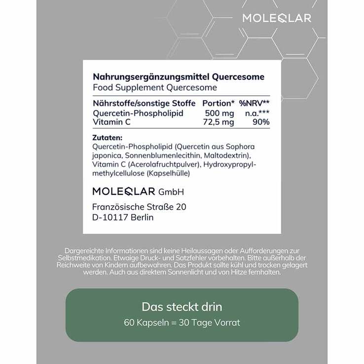 Moleqlar Quercesome Quercetin-C-Complex Kapseln, 60 St