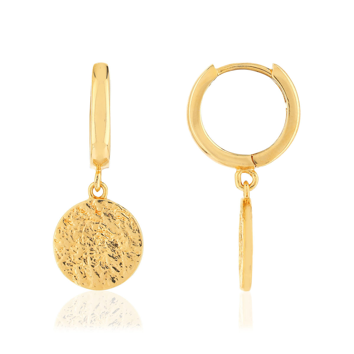 Boucles d'oreilles plaqué or effet feuille d'or
