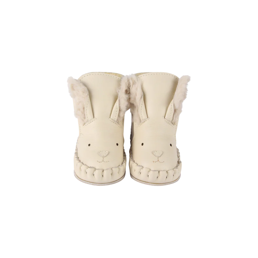 Kapi Exclusive Booties | Rabbit | Cream Leather