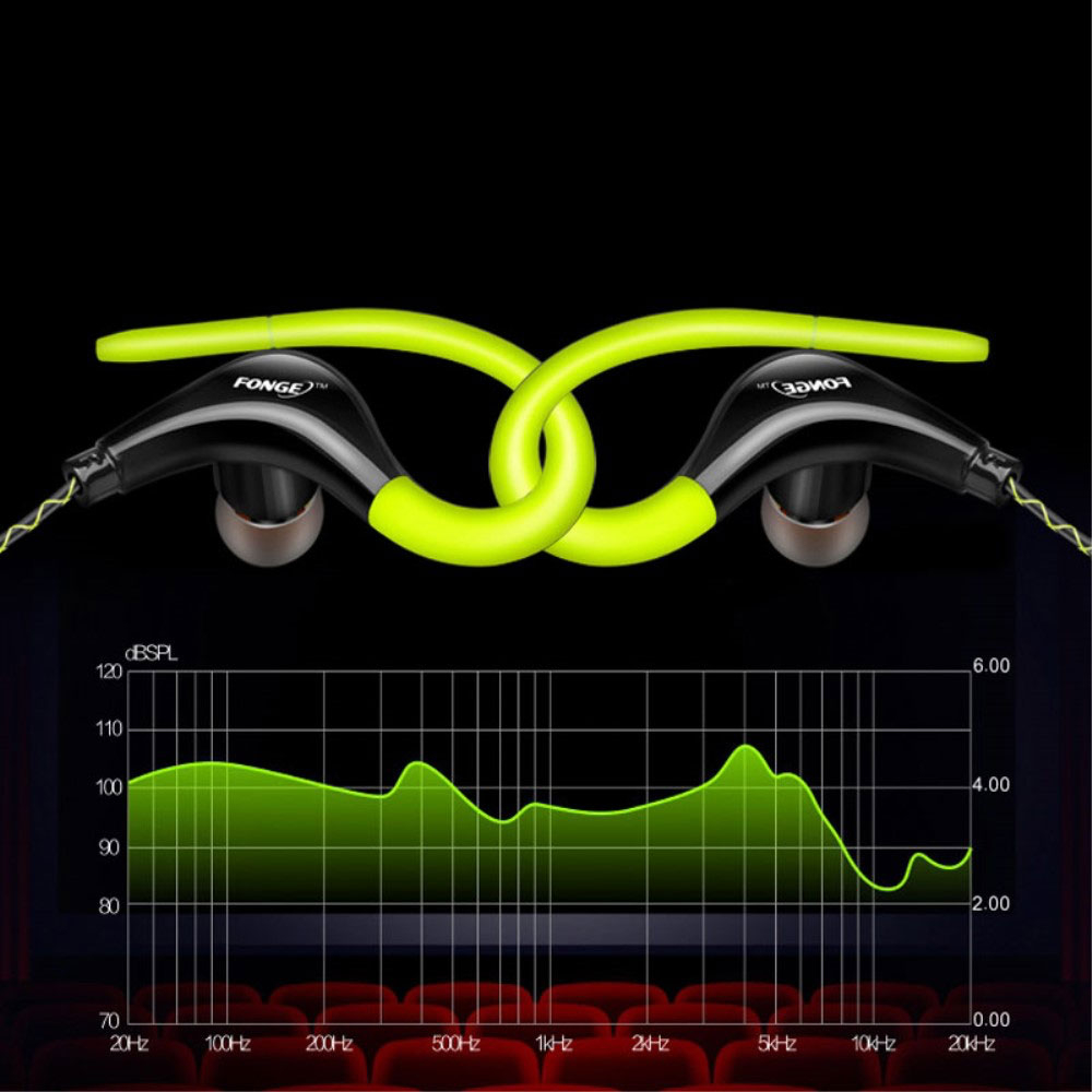In-Ear Sport Kopfhörer Headset 3.5mm Klinken Anschluss mit Mikrofon   Ohrbügel - Weiss
