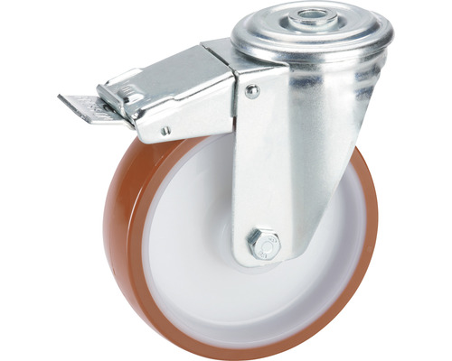 Transportmiddel zwenkwiel, polyurethaan, vergrendelbaar, Ø 150 mm, tot 300 kg