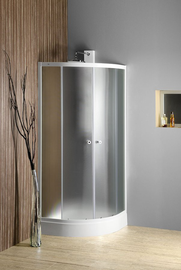 Aqualine Quadrant douchecabine kwartrond 90x90 mat glas