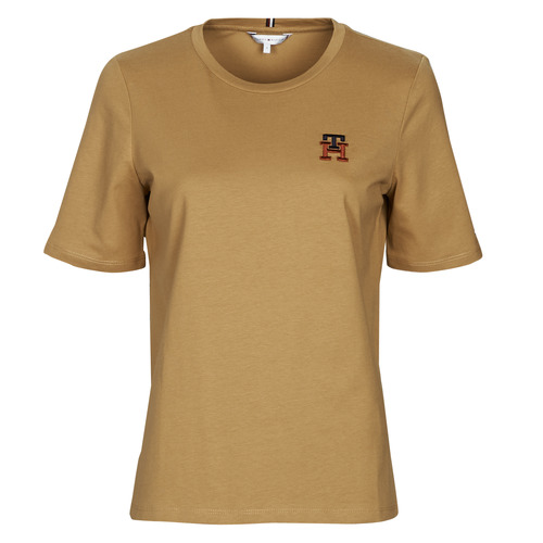 Tommy Hilfiger - REG MONOGRAM EMB C-NK SS - Camel