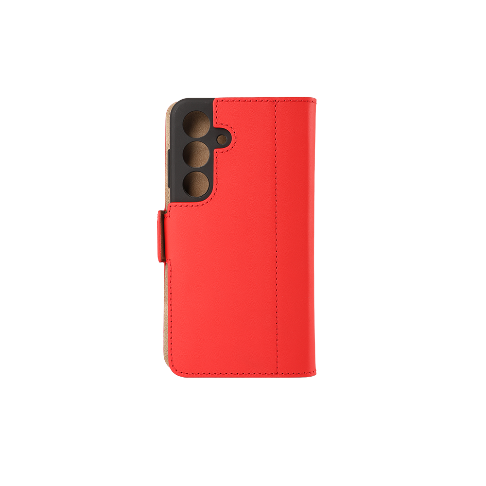 Samsung Galaxy S25  Plus Echtleder Tasche Flip Cover Hand Made (FABIOS25P-04) - Cherry Tomato