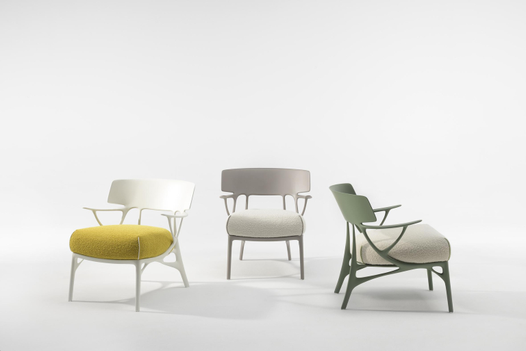 Kartell A.I. fauteuil grijs/wit