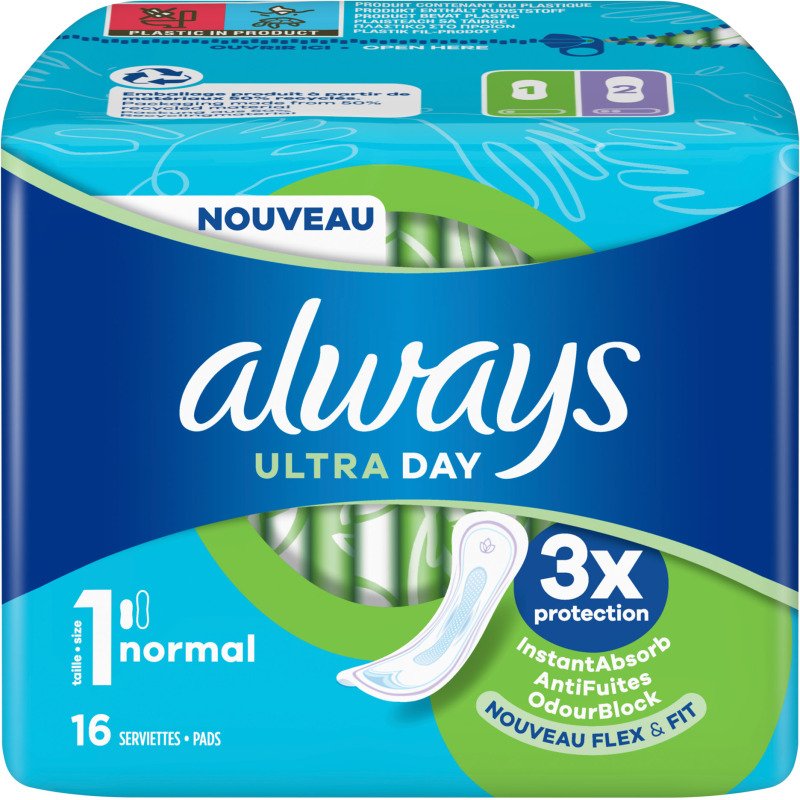 Serviettes hygiéniques Always Ultra Normal - Paquet de 16
