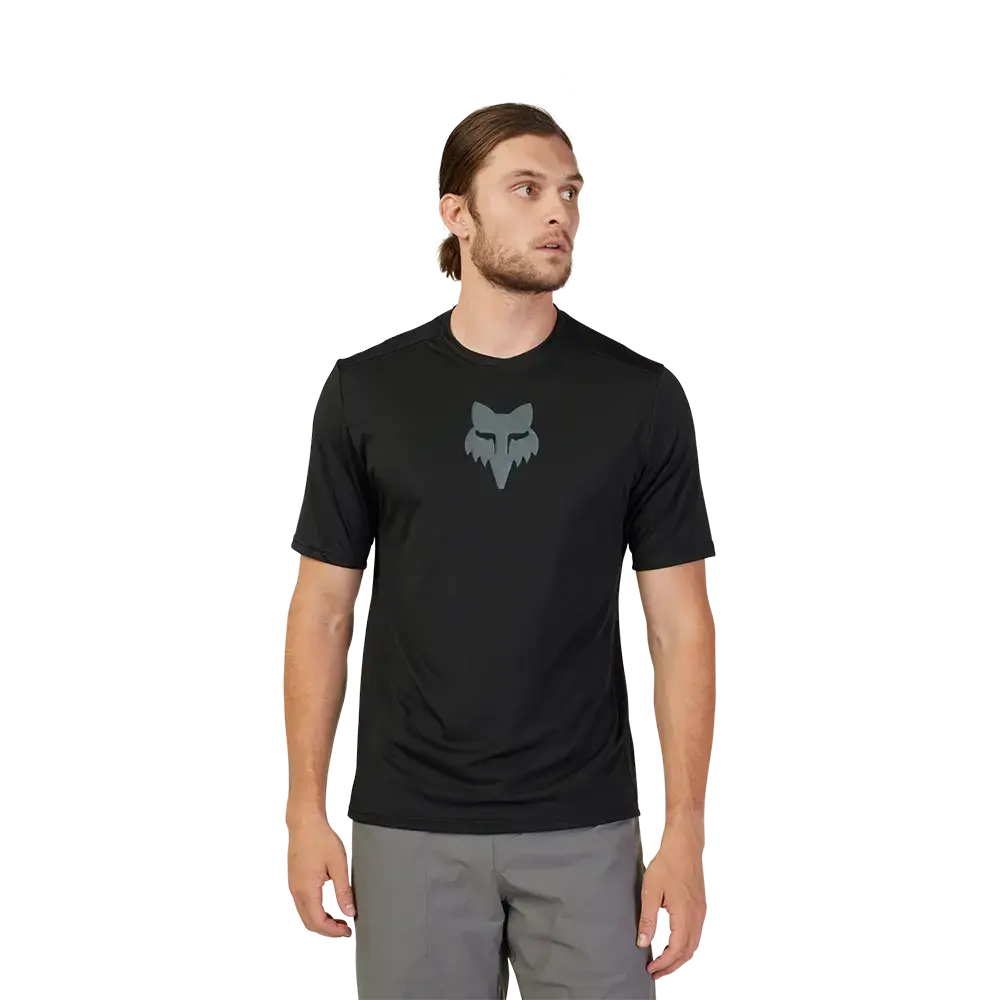 Fox Ranger Lab Head MTB Fietsshirt Korte Mouwen Zwart Heren