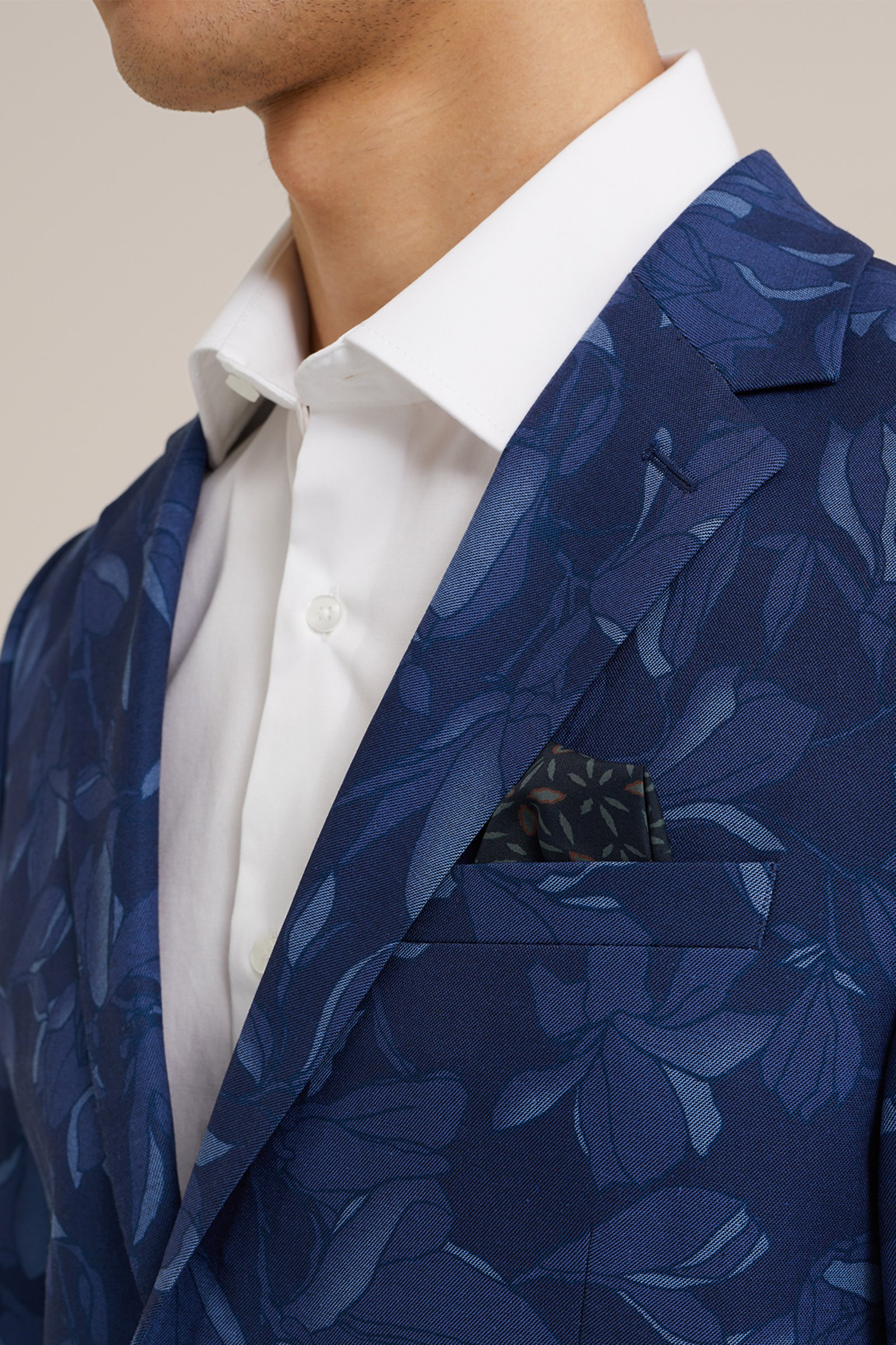slim fit blazer met dessin WE Fashion Kobaltblauw