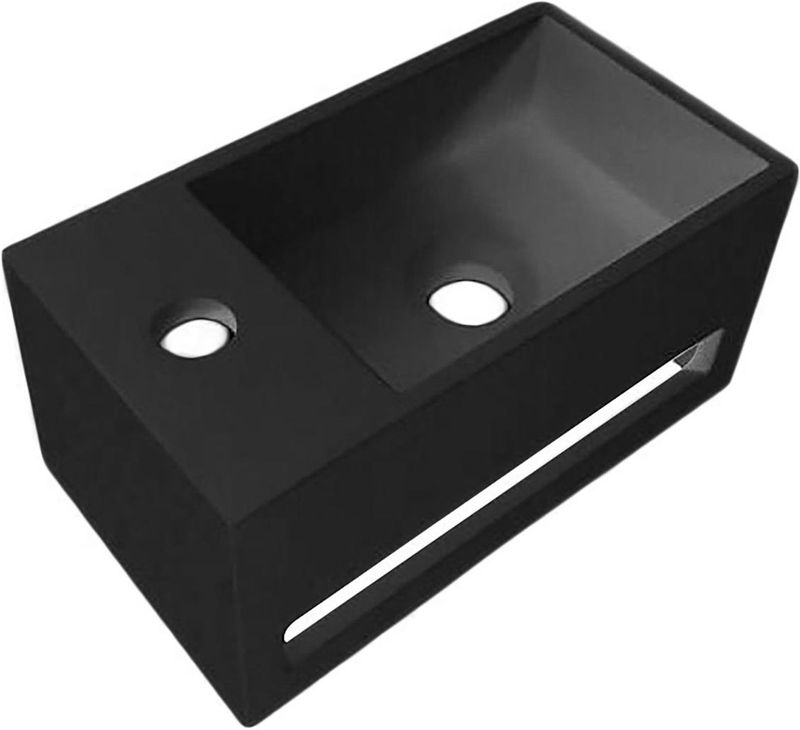 Fonteinset - BWS Solid Surface - Zwart/Goud - Inclusief Handdoekhouder
