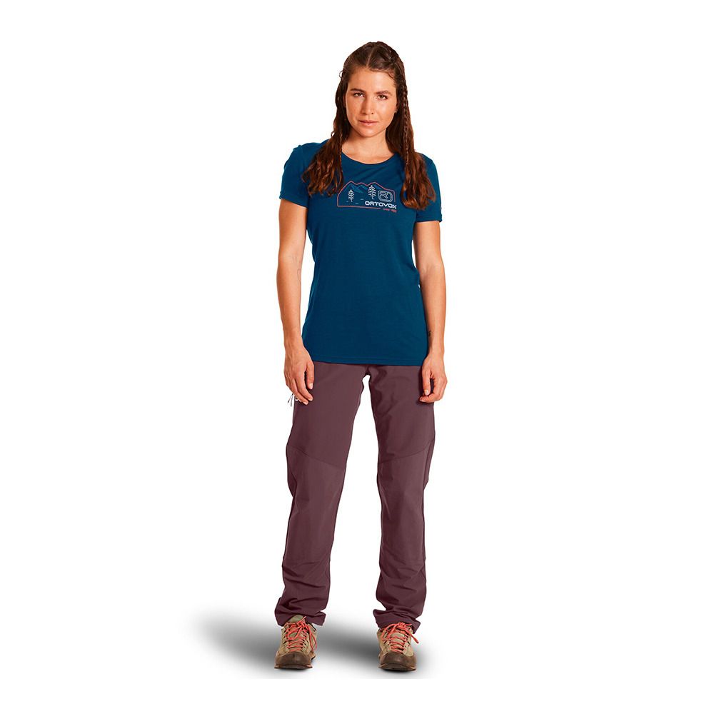 Ortovox 140 COOL VINTAGE BADGE - Tee-shirt Femme petrol blue