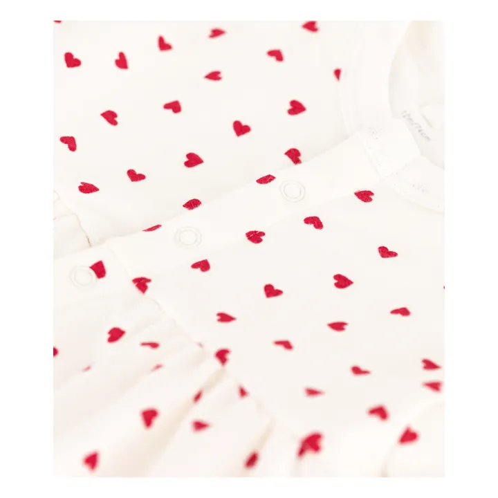 Petit Bateau Robe en Molleton avec Body Intégré Coton Bio | Ecru
