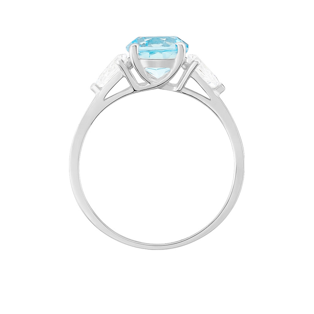 Bague Giana Or Blanc Topaze Et Oxyde De Zirconium