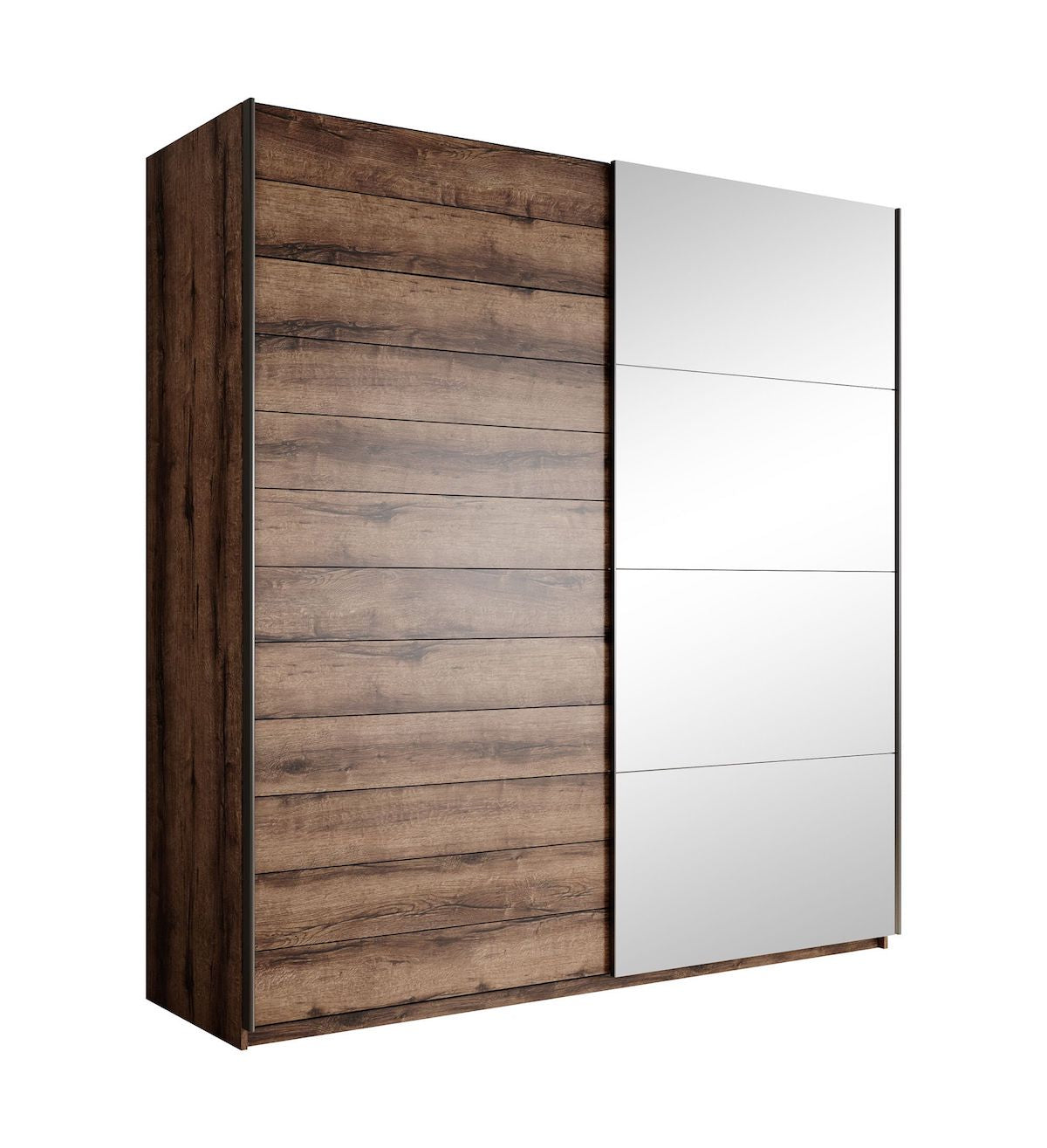 Brown - Kledingkast met schuifdeuren - Eiken - 180x57x210 cm