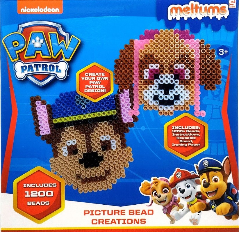 Paw Patrol Perleplader Med 1200 Stk Perler - Chase+Skye