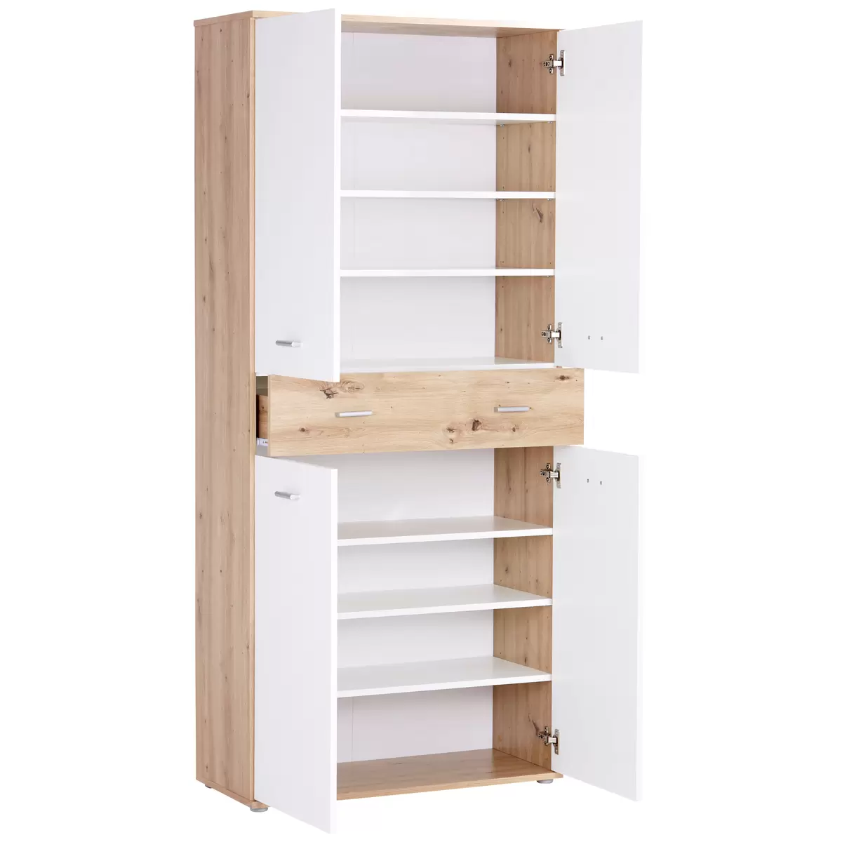 Schuhschrank Köln weiss,Eichefarben