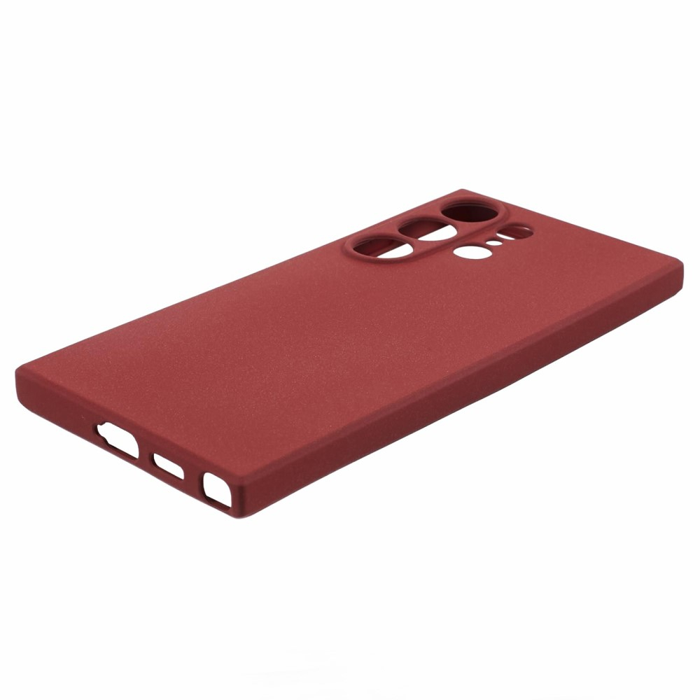 Samsung Galaxy S24 Ultra Gummi Case Hülle mit Kameraschutz - Dunkelrot