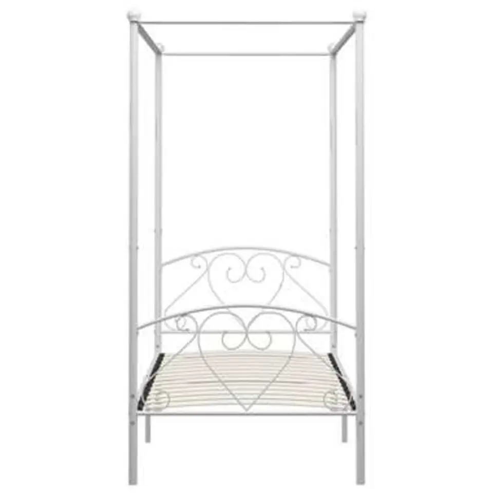 vidaXL - Hemelbed met hoofdbord - Wit - Metaal - 90x200 cm