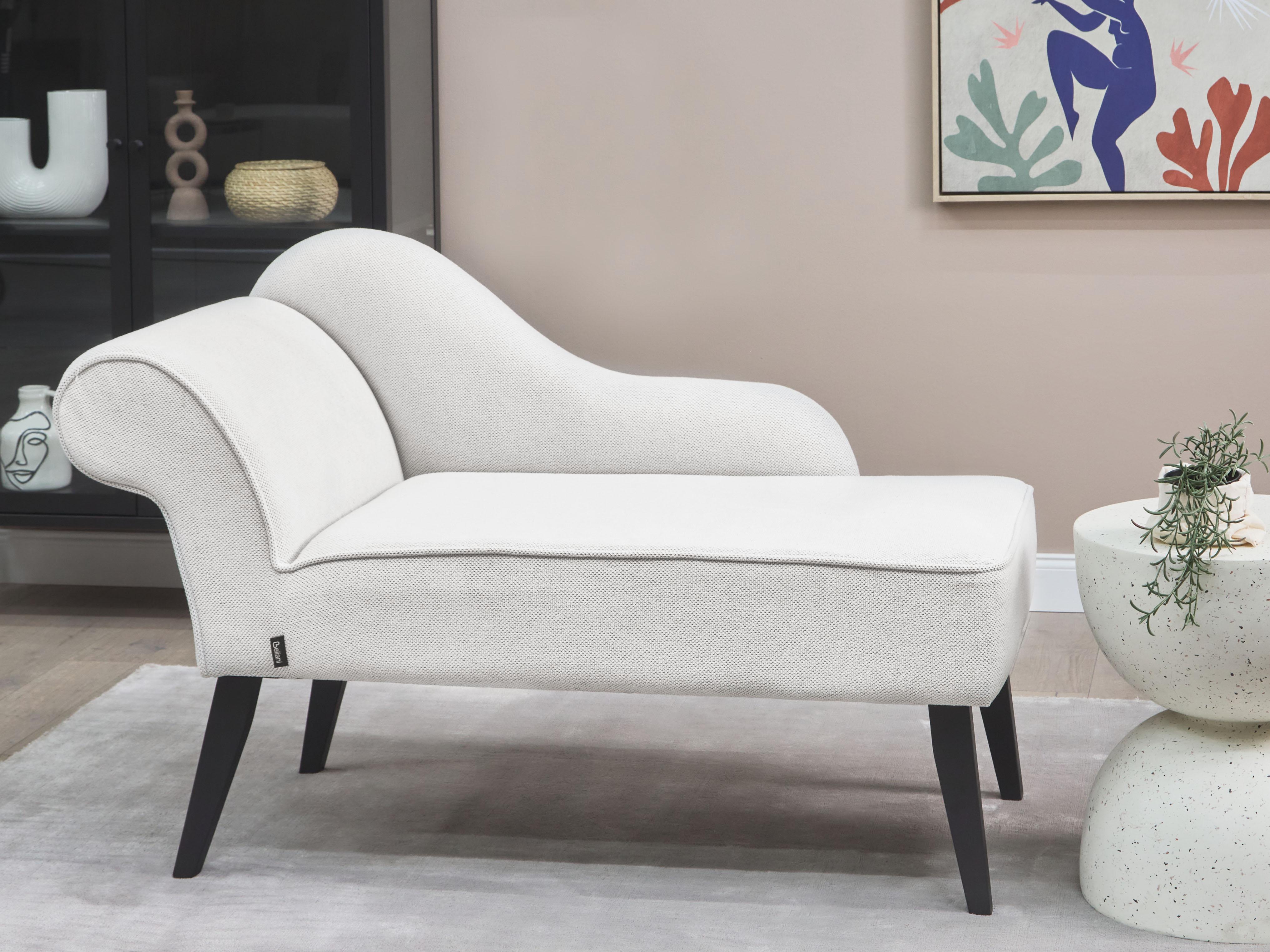 Linkszijdige chaise longue BIARRITZ Stof Wit