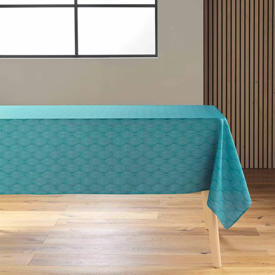 Nappe rectangulaire anti tache (145 x 240 cm) Ofelis Bleue