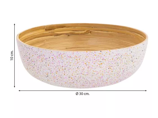 Centre de table en bambou beige D30x10h cm