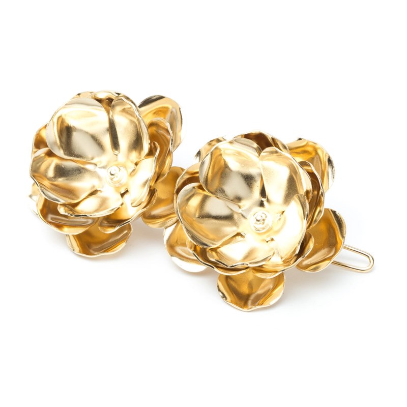 maxi barrette fleurs doré à l'or fin - AGLAÉ