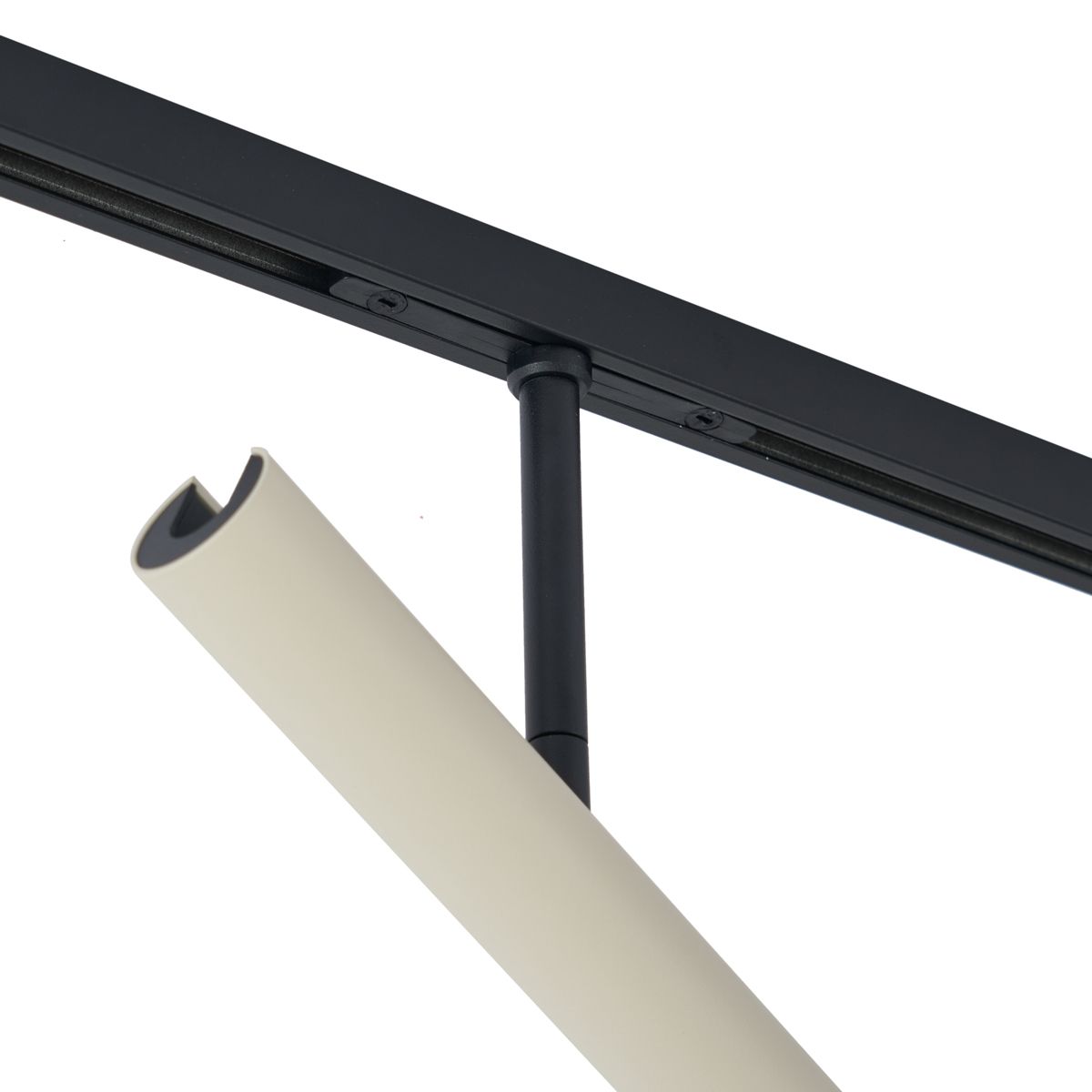Moderne spot beige met zwart voor railsysteem 1-fase - Slimline Avery