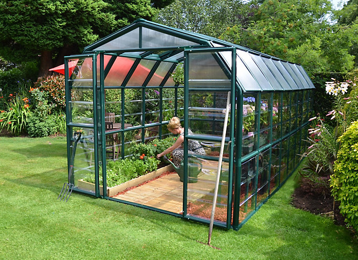 Serre en pvc et polycarbonate Palram Canopia Grand Gardener vert 8 x 16 m