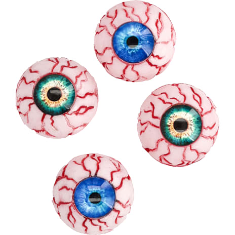Halloween øjne 5 cm 4 pak - Hvid