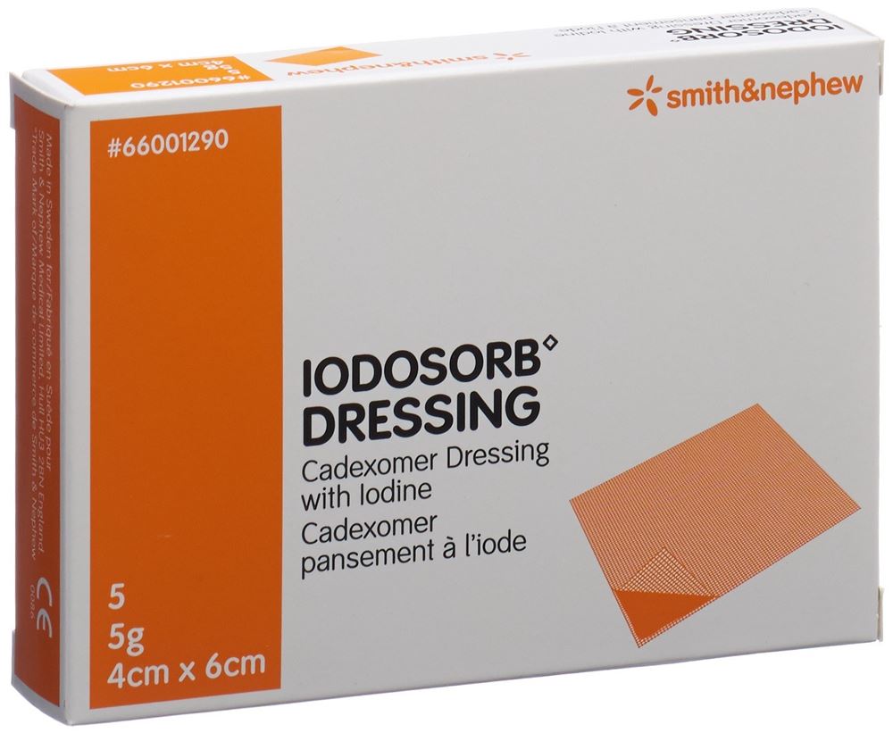 Iodosorb Dressing 5 g<br>5 Stück, 4x6cm