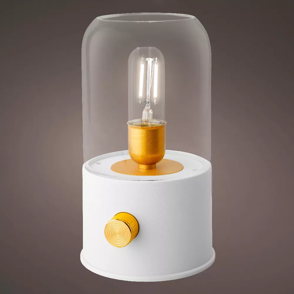 Lampe tempête sans fil rechargeable USB (H20 cm) Blanc