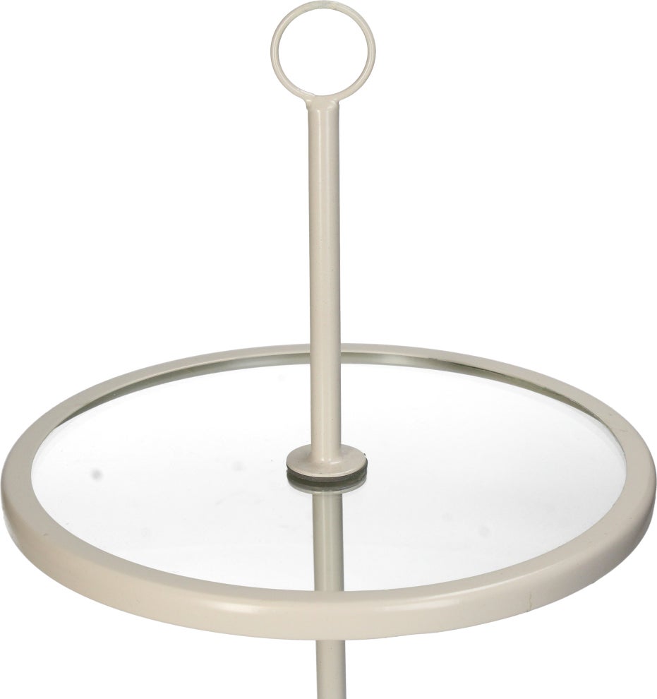 Etagère beige / transparant D 26 H 41 cm