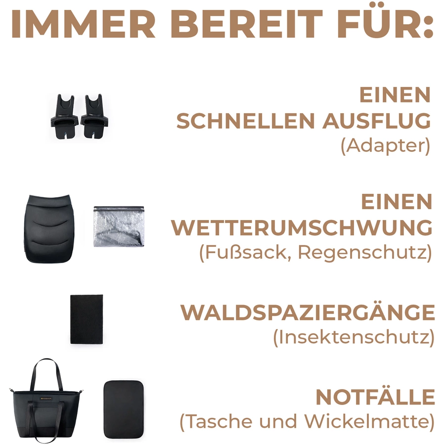 Kinderkraft Kombikinderwagen PRIME 2 2 in 1 Venezian Black