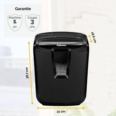 Fellowes Powershred M-7C - destructeur de documents coupe croisée - 7 feuilles - Corbeille 14 litres