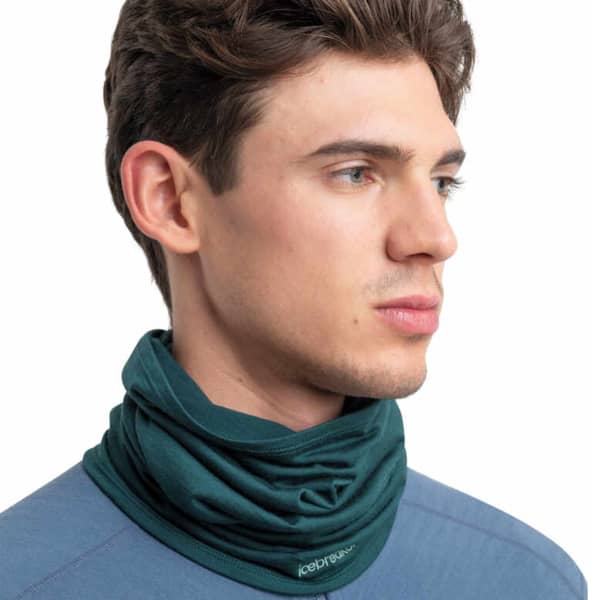 Bandeau cache cou randonnée ICEBREAKER MERINO COOL-LITE FLEXI FATHOM GREEN