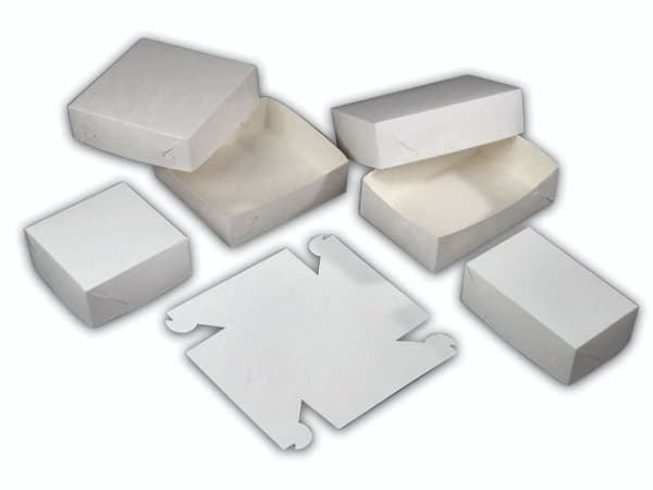 Kageæske fold selv nr 1 høj L150xB150xH75mm pap hvid,250 stk/krt