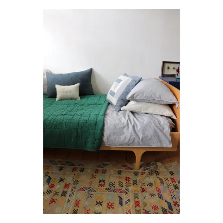 Camomile London Couverture matelassée en coton | Vert forêt