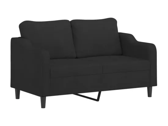 Canapé à 2 places Noir 140 cm Tissu