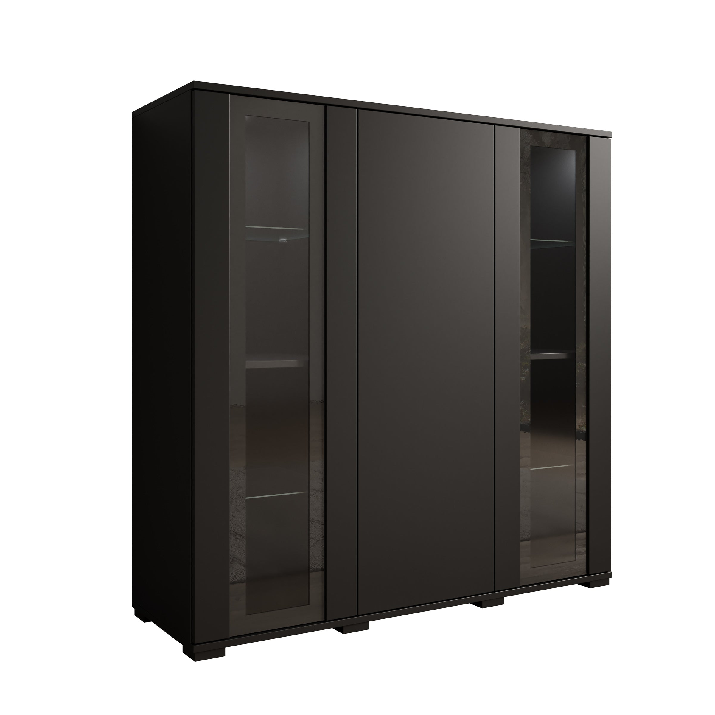 Meubella - Cres - Dressoir - Zwart - 120x40x122 cm