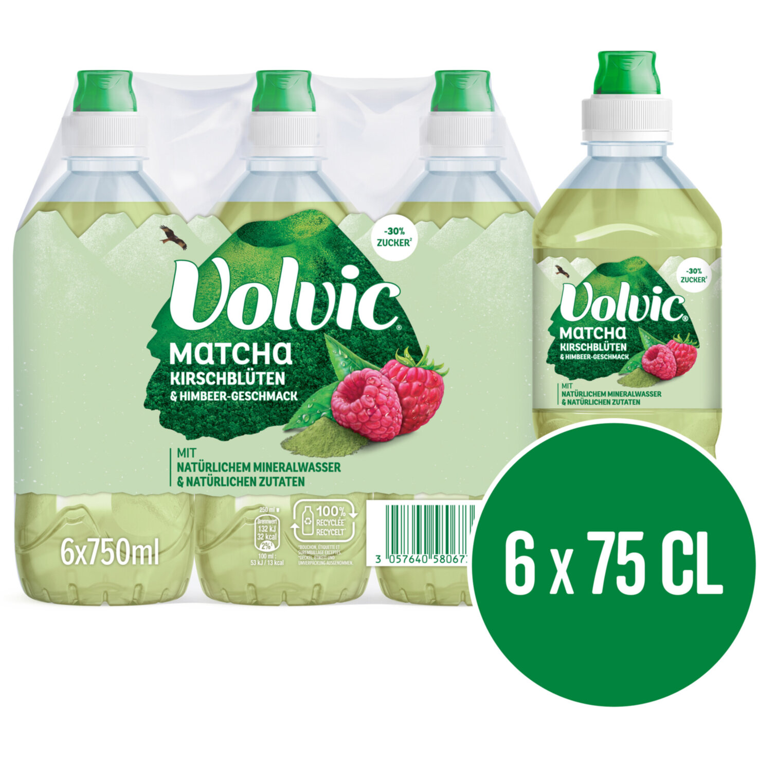 Volvic Tea Matcha 6x75cl -450cl