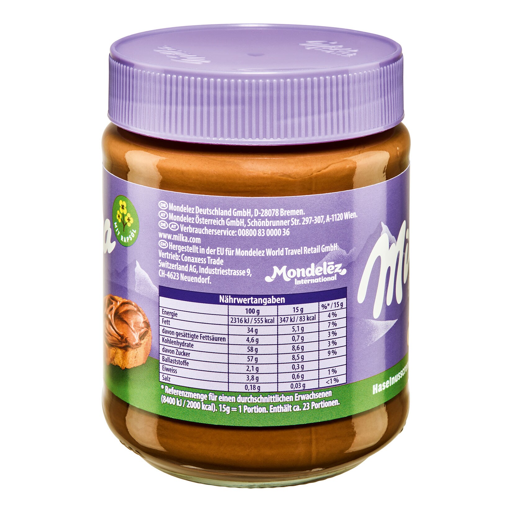 Milka Haselnusscreme 350 g, 12er Pack