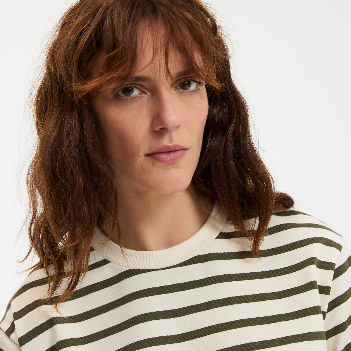 COLEÇÃO LA REDOUTE<br>Camiseta listrada, gola redonda, mangas compridas