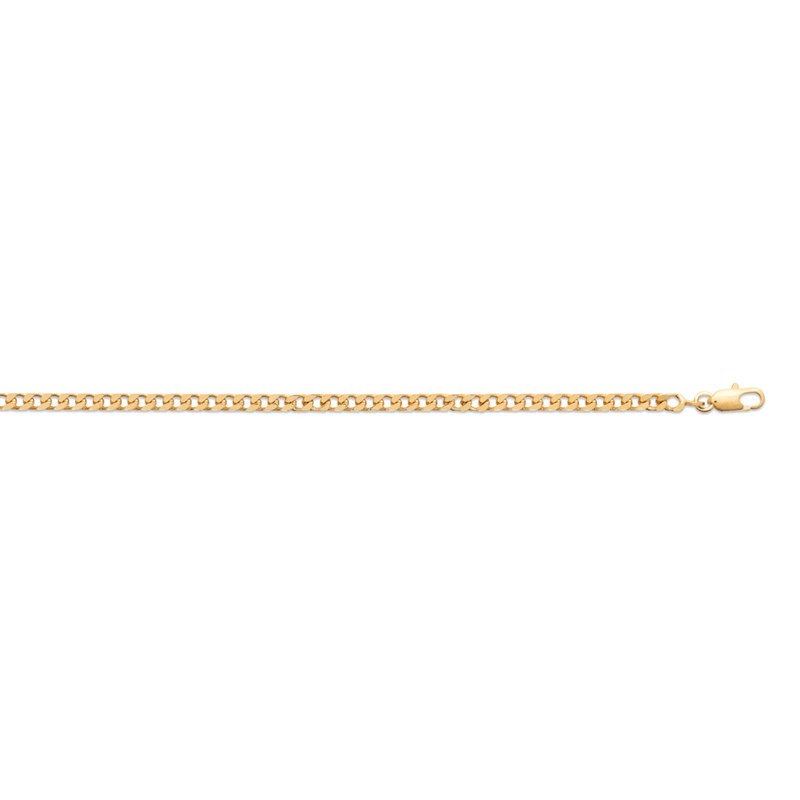 Chaine Mixte - Plaqué Or - Chaîne gourmette - Largeur : 3,5 mm - Longueur : 55 cm